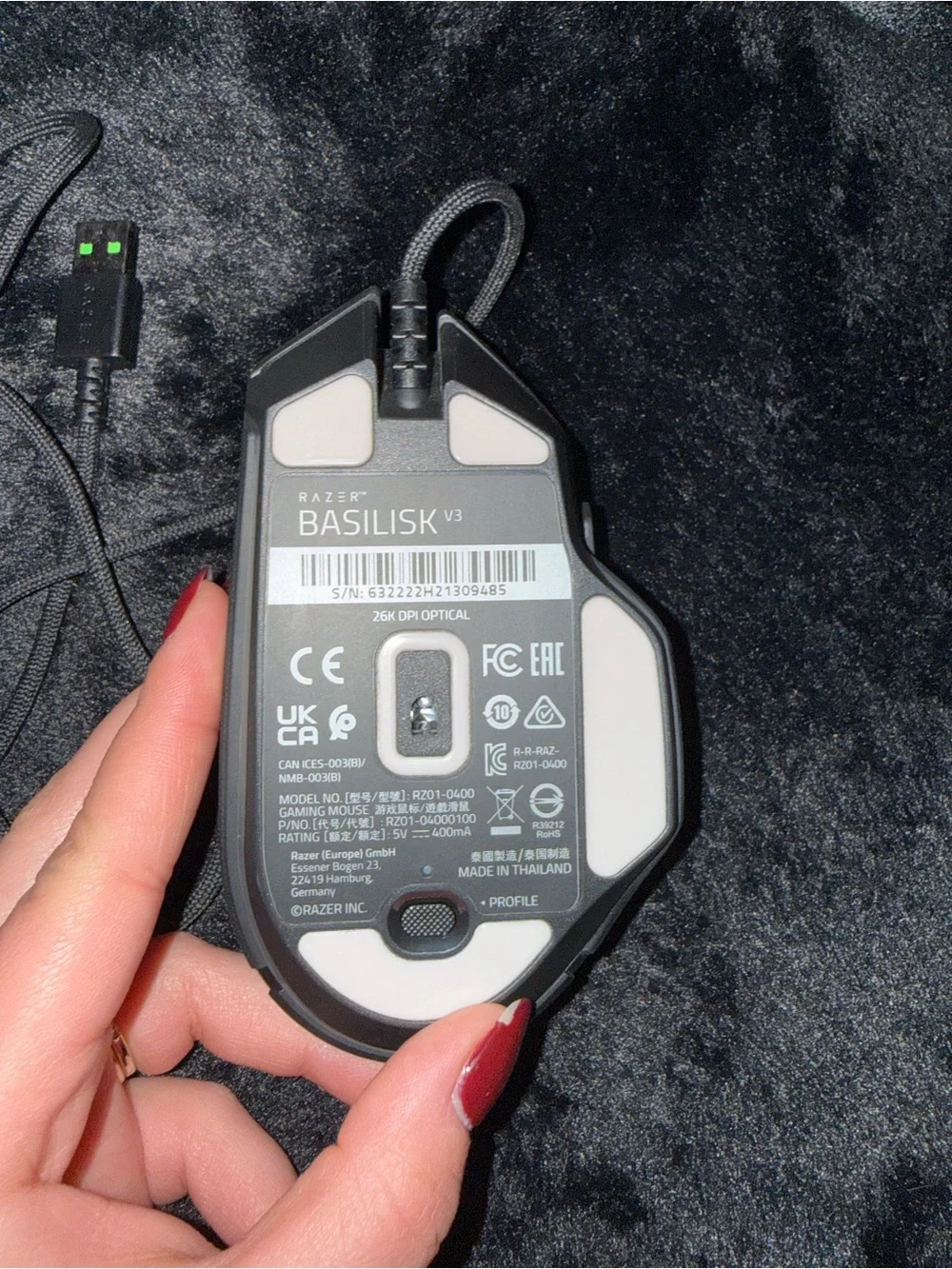 Razer Black Wired Gaming Mouse with Braided Cable